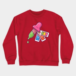 Pipette Paint Drop And Color Picker Cartoon Crewneck Sweatshirt